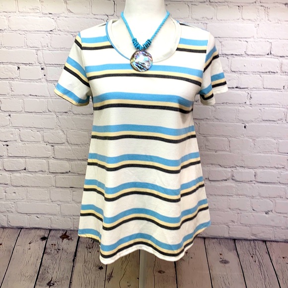 Lime N Chili Waffle Knit Striped Blouse - Picture 5 of 5